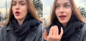 Ukraynalı genç kız, video çekerek Ayasofya’daki uygulamaya tepki gösterdi
