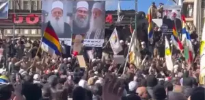 Suriye’de skandal gösterdi: İsrail bayrağı ve Netanyahu fotoğraflarıyla sokağa indiler