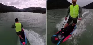 Yol bitti, göl başladı Konya’dan Antalya’ya sörf yaptı