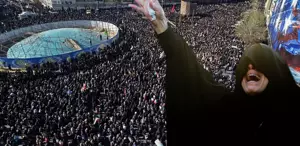 Hamaney’in ölümü sonrası Tahran’da mahşeri kalabalık Binlerin ağzında tek slogan var