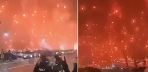 Görüntü bu gece yarısı Tel Aviv’de kaydedildi