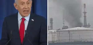 Netanyahu konuşurken, İran İsrail’in rafinelerini füzelerle vurdu