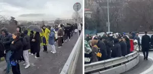 Yağmura çamura aldırmadılar Ne kuyruğu olduğunu tahmin edemezsiniz