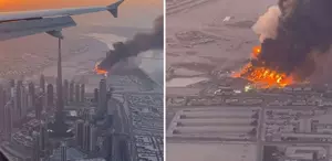 Yolcu uçağındaki turist İran’ın vurduğu dev fabrikayı görüntüledi