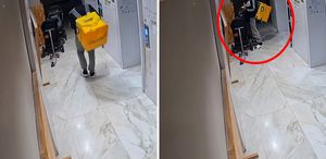 Kurye, bebek arabasına tuvaletini yaptı