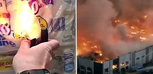 Maaşına kızdı, dev depoyu yaktı: O anları sosyal medyada paylaştı