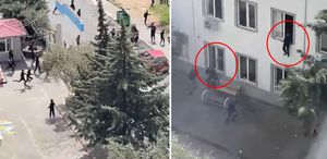 Kahramanmaraş’ta okula saldırı anı kamerada Öğrenciler camlardan atladı