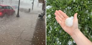 ABD’de dev dolu felaketi: Araçların camları bile kırıldı