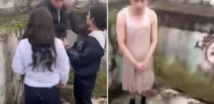 Genç kızı taciz eden adamı darbedip kadın kıyafeti giydirdiler