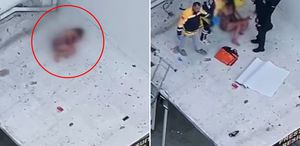 Önce silah sesleri duyuldu sonra kadın kendini 6’ncı kattan attı