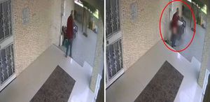 Apartman girişinde rezil görüntü: Süpürge sapıyla kendini tatmin etti