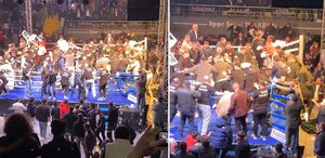 Trabzon’daki boks maçında büyük kavga Ringe onlarca kişi girdi, yumruklar havda uçuştu