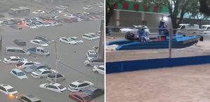 Çin’in Qinzhou şehri tamamen sulara gömüldü