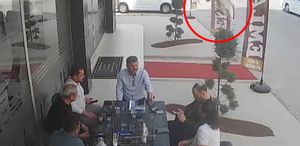 Sohbet masasına düşen davetsiz misafir kısa süreli paniğe neden oldu