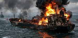 ABD ordusu, İran’a ait bir petrol tankerini Umman Körfezi’nde vurdu.