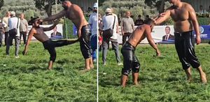 Kendinden 2 kat büyük rakibine kafa tuttu