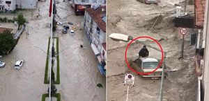 Samsun’da sel Araçlar sürüklendi, evleri su bastı