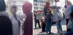 Fast-food zincirinin şubesini protesto eden gruba sözlü saldırı