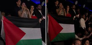 Eurovision’da İsrail performansı sırasında Filistin bayrağı dalgalandı