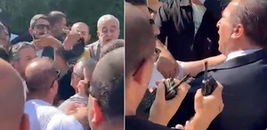 CHP Grup toplantısı öncesi TBMM önünde arbede İki grup karşı karşıya geldi