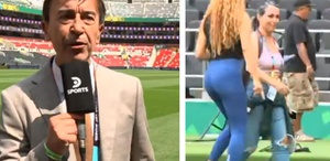 Shakira’yı görünce kendini tutamadı Canlı yayını bırakıp yanına koştu