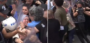 Özel sektör öğretmenlerinin basın açıklamasına polis müdahalesi