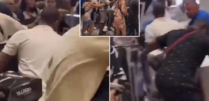 Sıcaktan bunalan halk vantilatör kapmak için mağazada birbirini ezdi