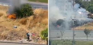 Avcılar’da yaşlı bir adam otluk alanı yakıp kaçtı