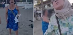 Plajda oturan başörtülü anne ile kızına saldıran kadına tutuklama talebi