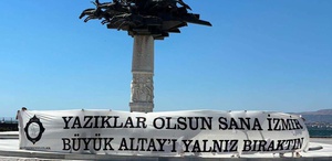 Altay taraftarından şehre tepki