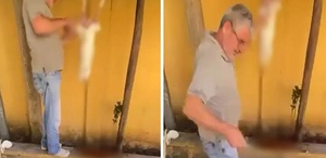 Okul bahçesinde tavşan kestiği görüntüler sanal medyada paylaşılan şüpheli gözaltına alındı