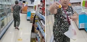 Yumurtaları marketin içinde tek tek kırdı