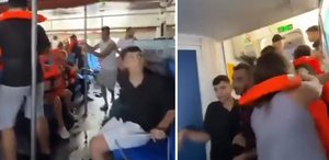 Girne açıklarında batan gemideki son anlar kamerada