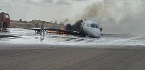 İstanbul’dan kalkan jet Libya’da kaza kırıma uğradı İşte ilk görüntüler