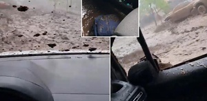 Şili’de sel felaketi Sulara kapılan sürücü dehşet anlarını kaydetti