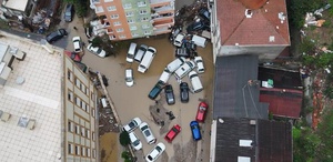 Sarıyer’de selin yol açtığı hasar havadan görüntülendi