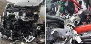 Yolcu otobüsü ile tanker kafa kafaya çarpıştı Ölü ve yaralılar var