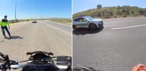 Dur ihtarına uymayan motosikletlinin pişkinliği pes dedirtti