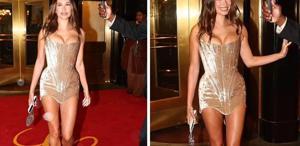 Hailey Bieber, Met Gala sonrası altın rengi mini elbisesiyle göz kamaştırdı
