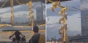 Meksika donanmasına ait gemi Brooklyn Köprüsüne çarptı