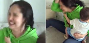 Cinnet geçirip kucağındaki bebeğe şiddet uyguladı