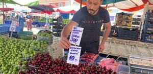 Kiraza ’’Tanesi 10 TL’’ etiketi yazan pazarcı konuştu: Çarpıtıldı