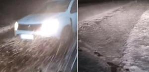 Türkiye sıcaktan kavrulurken bir şehir gece yarısı karla kaplandı