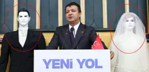 TBMM’de ilginç protesto Kürsüye gelin ve damat mankeniyle çıktı