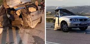 Çorum’da feci kaza Otomobil ikiye bölündü, 11 kişi yaralandı