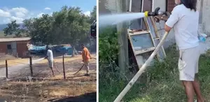 Kurtlar Vadisi’nin Abdülhey’i Kenan Çoban, Çanakkale’de çıkan yangına müdahale etti