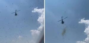 Ölen adamın vasiyeti şaşırttı Cenazesinde helikopterden para yağdırıldı