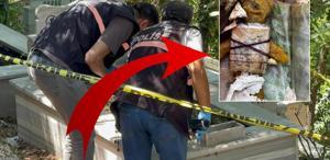 Mezarda bal mumundan yapılmış bebek ve bebeğe sarılı muska bulundu
