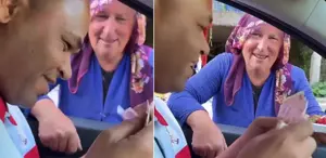 Bir tomar parayı eline alan turist Karadenizli kadınla dalga geçti