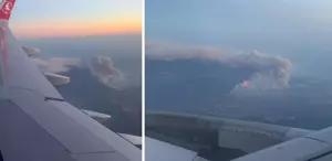 Sakarya’daki orman yangının boyutu yolcu uçağından böyle görüntülendi